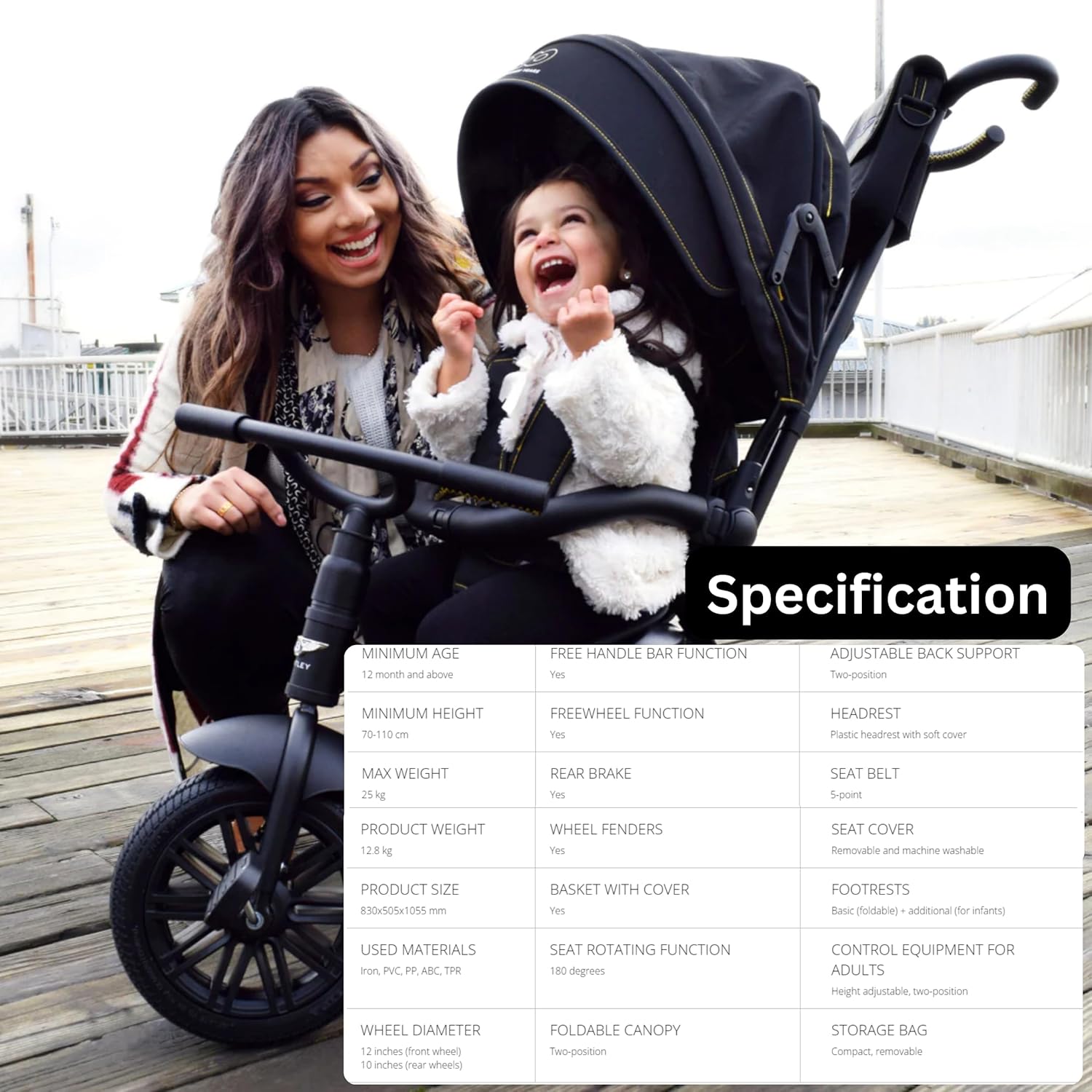 THE BENTLEY STROLLER 6 IN 1 TRIKE - Image 3