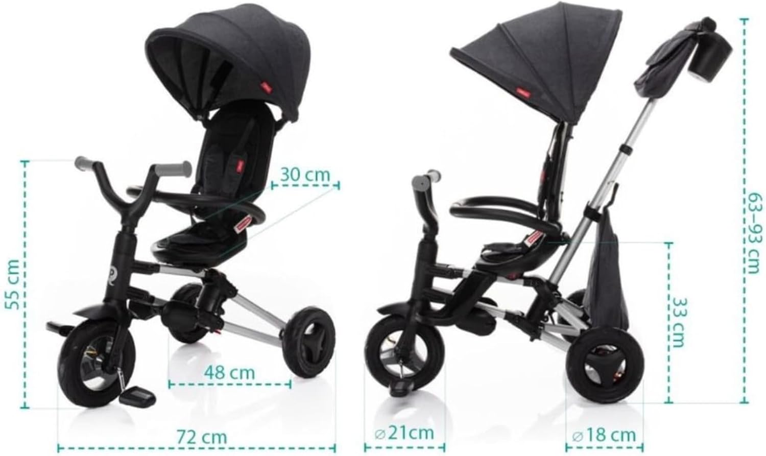 QPLAY NOVA+ AIR 4 IN 1 FOLDABLE TRIKE - Image 4